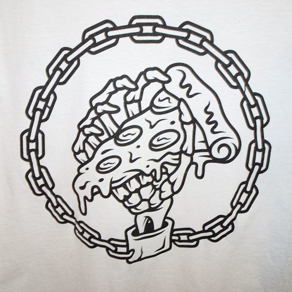 White Pizza Skeleton T-Shirt - Picture 3 of 4